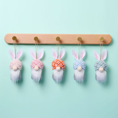 Easter Bunny Wool Ornaments, Set of 5 or 10 Spring Hanging Decorations