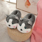 Winter Warm Home Floor Animal Dog Slippers, Plush Indoor Shoes (One Size 36–43)