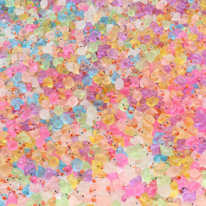 Tiny Glow: Luminous Mini Resin Duck DIY Accessories for Hair, Car & Micro Landscapes.