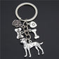 Small Animal Pet Dog Heart Keychain, Zinc Alloy Rope Pendant Accessory