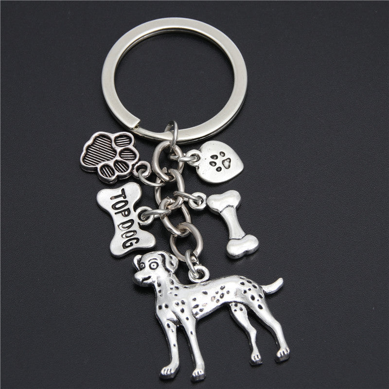 Small Animal Pet Dog Heart Keychain, Zinc Alloy Rope Pendant Accessory