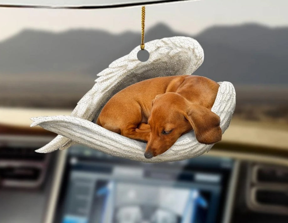 Sleeping Dog Angel Car Pendant, Acrylic Hanging Ornament for Cars, Doors & Home Decor