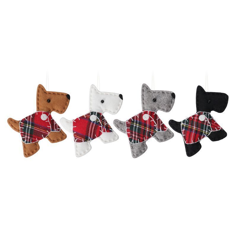Christmas Tree Pendant Dressing Box Dog Ornaments, Non-Woven Holiday Hanging Decor