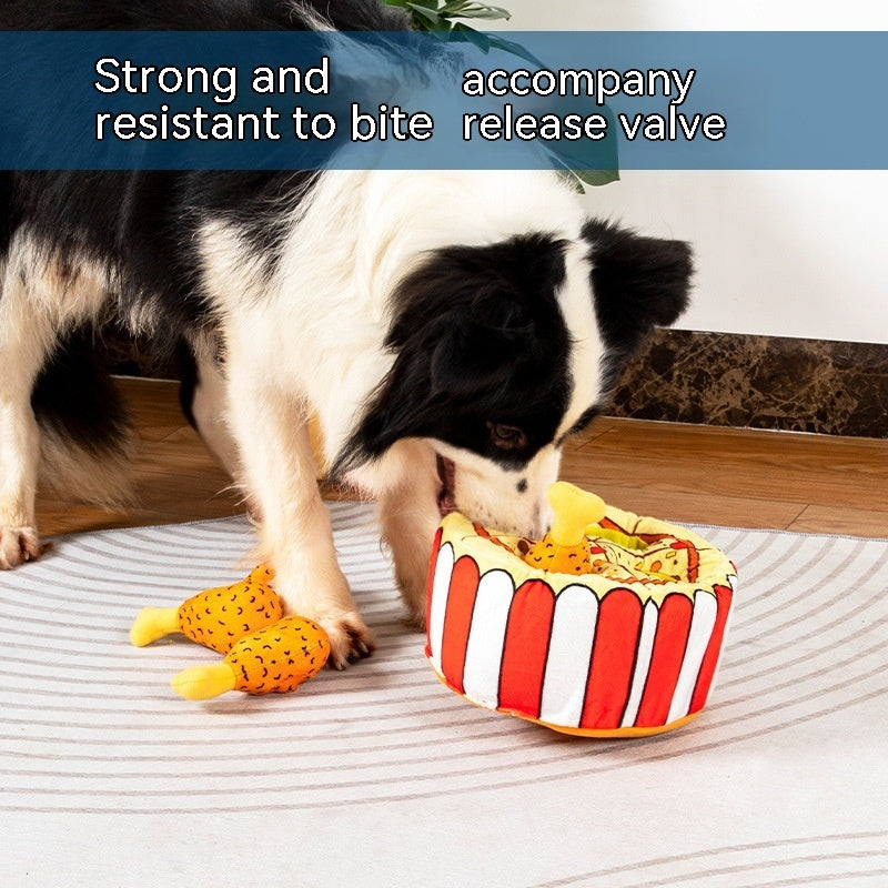 Mental Workout: Plush Food Leakage Puzzle and Sounding Simulation Chicken Leg Toy.