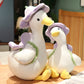 Charming Decor: Little Flower Hat Duck Plush Doll (Down Cotton Filled, Super Soft).