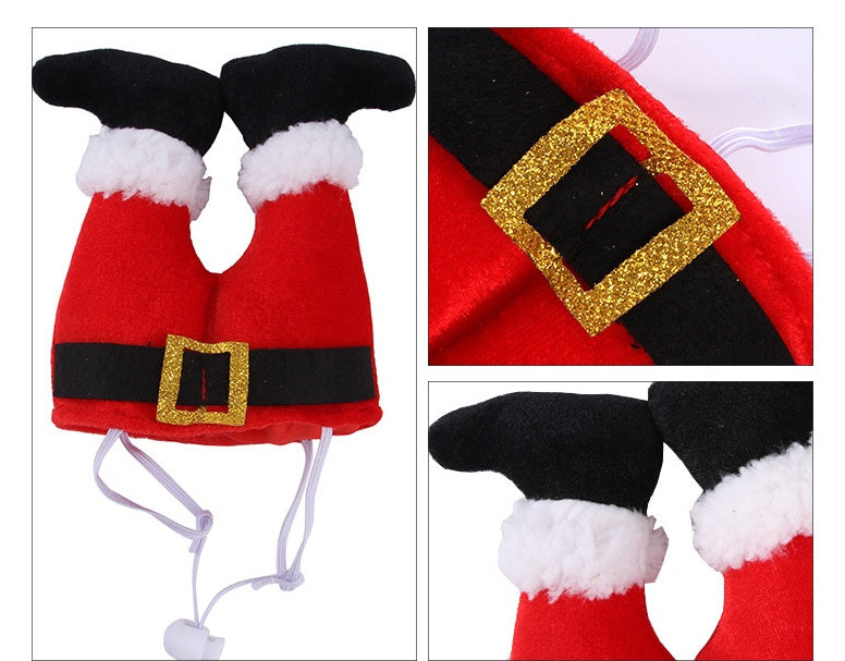 Christmas Pet Fleece Hat, Cute Holiday Costume Headband for Small Dogs & Cats
