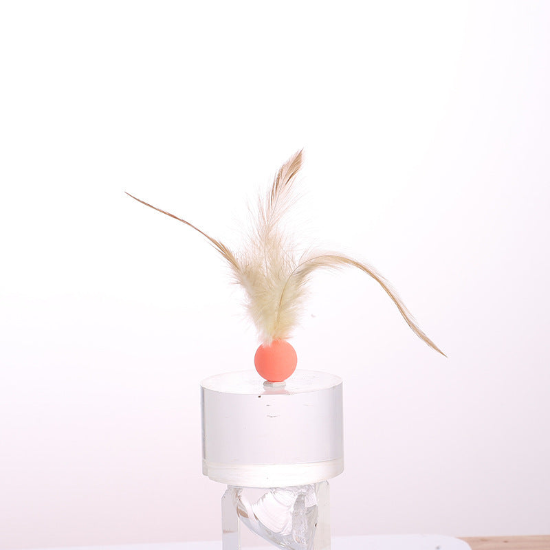 Elastic Chicken Fur Ball Cat Toy – Self-Hit Bouncing Pet Toy (Single & 3-Pack Options)