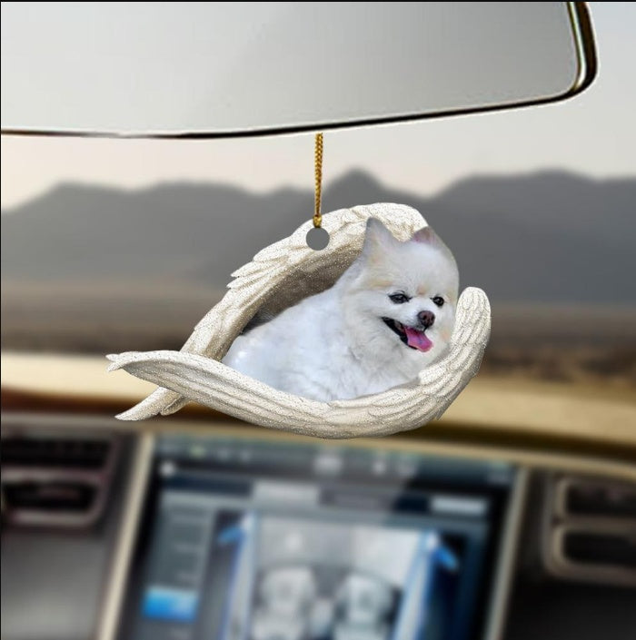 Sleeping Dog Angel Car Pendant, Acrylic Hanging Ornament for Cars, Doors & Home Decor