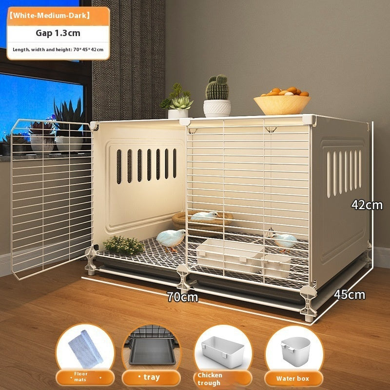 Chicken Cage Splash-Proof Indoor Feeding Set – Household Chick Rearing Kit with Trough, Bowls & Nest Options