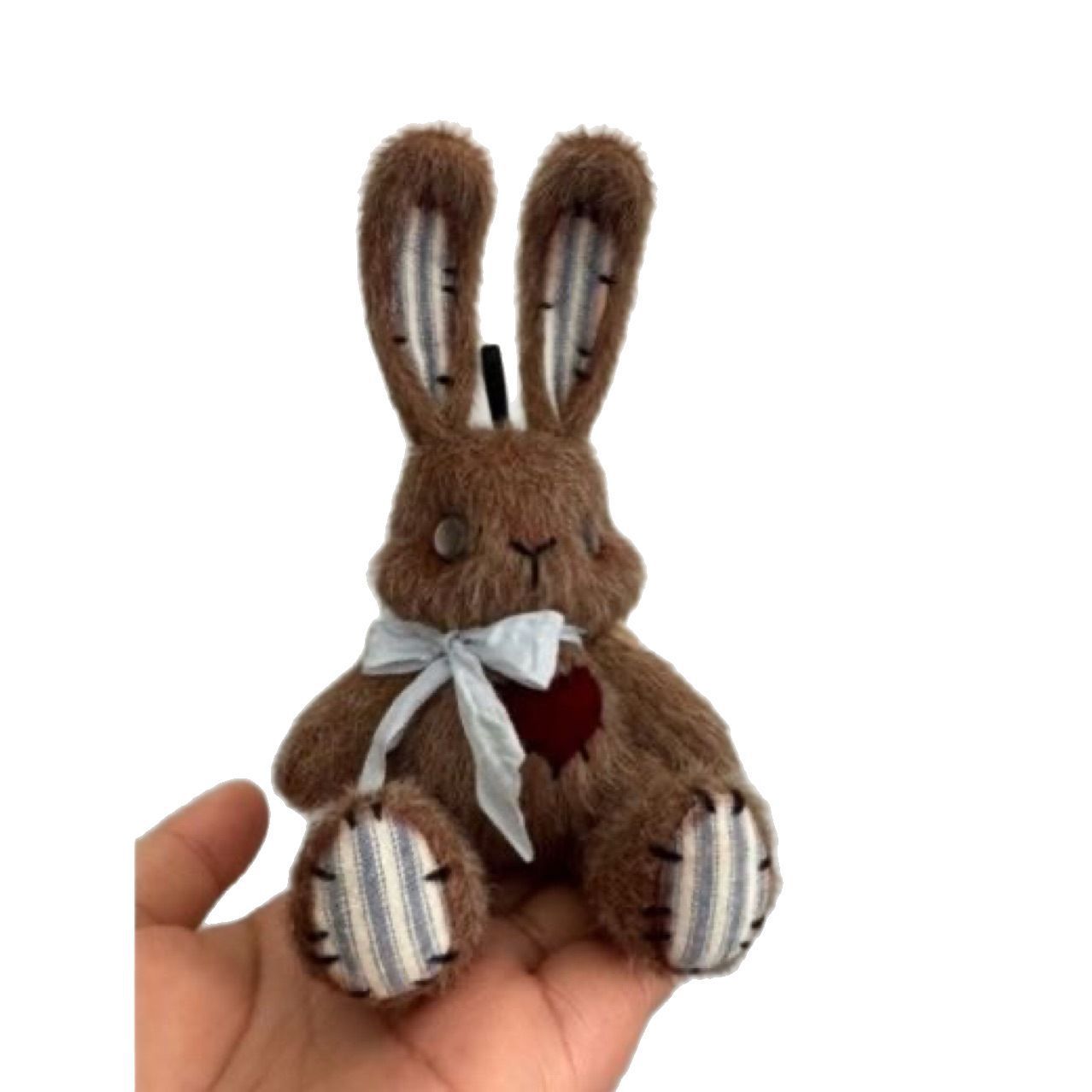 Pocket-Sized Comfort: Brown Bunny Cotton Doll Plush Pendant ($\mathbf{20\text{cm}}$ Short Plush).