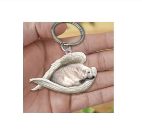 Creative Fashion Cute Dog-Shaped Acrylic Keychain, Single-Sided Print