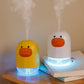 Cozy Comfort: Cartoon Cute Duck Humidifier & USB Atmosphere Lamp.