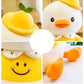 Pure Joy: Cartoon Smiling Little Yellow Duck Plush Doll (Down Cotton, Sitting & Lying Styles).