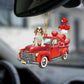 Sleeping Angel Dog Car Pendant, Acrylic Hanging Ornament for Cars, Doors & Home Decoration