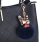 French Fighting Dog Car Ornament, Cute Dog Keychain Hair Ball Bag Pendant