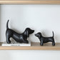 Minimalist Ceramic Dog Ornament, Modern Black, White & Metallic INS-Style Home Decor (Large & Small Sizes)