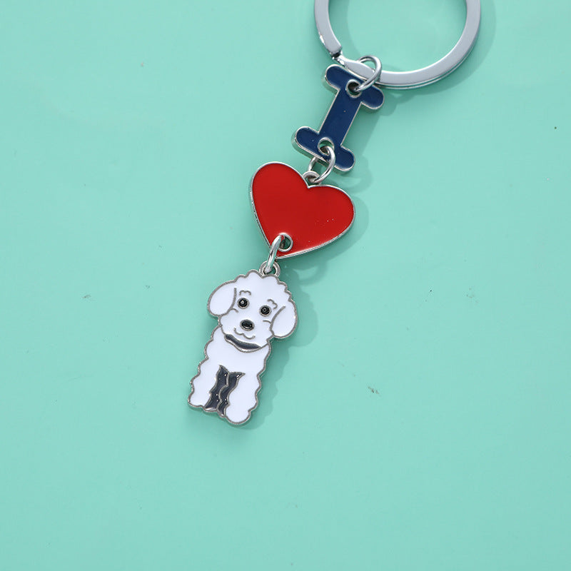 INS Love Dog Pendant, Metal Bag Charm & Keychain Accessory