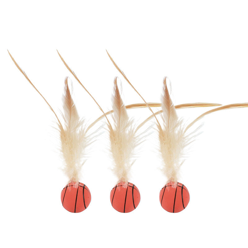 Elastic Chicken Fur Ball Cat Toy – Self-Hit Bouncing Pet Toy (Single & 3-Pack Options)