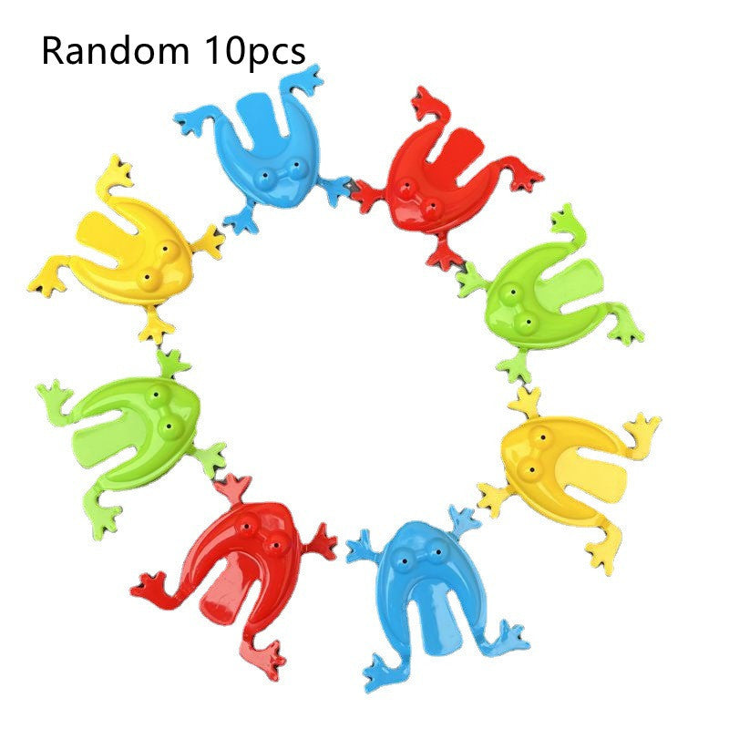 Simple Fun: Children's Classic Pressing Little Jumping Frog Decompression Toy.