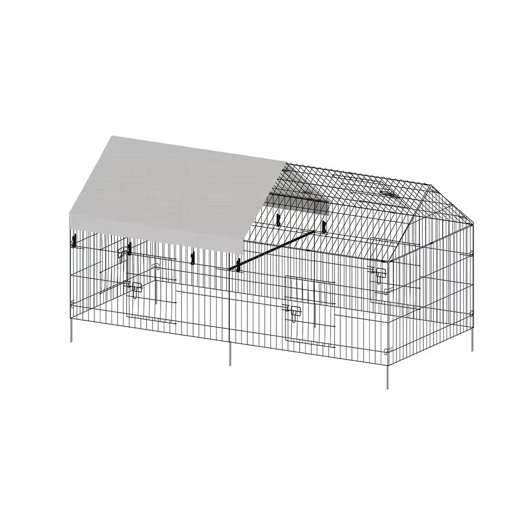 Pointed Wire Chicken Coop – Outdoor Poultry Breeding Enclosure (Black Gray)