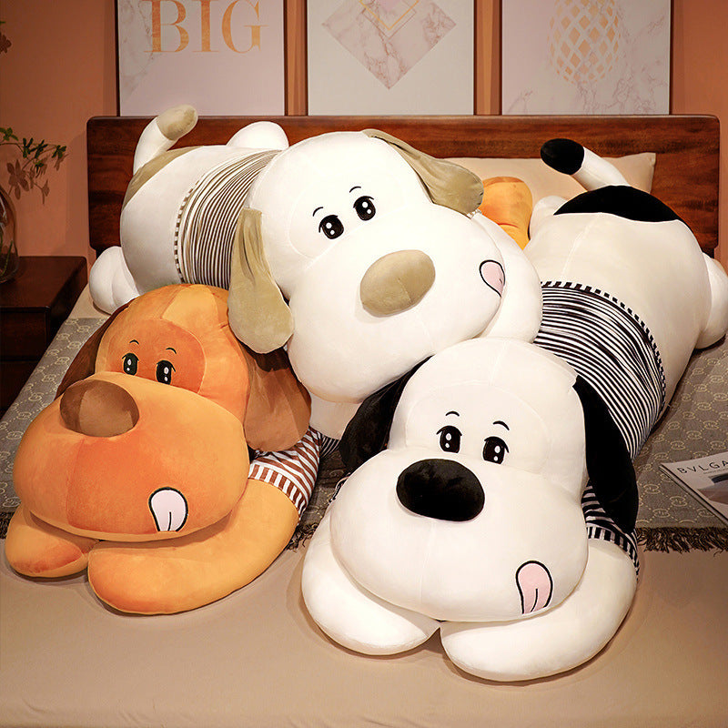 Giant Striped Dog Doll Plush Toy: Elastic Super Soft and PP Cotton Filled ($\mathbf{60}$–$\mathbf{180\text{cm}}$).
