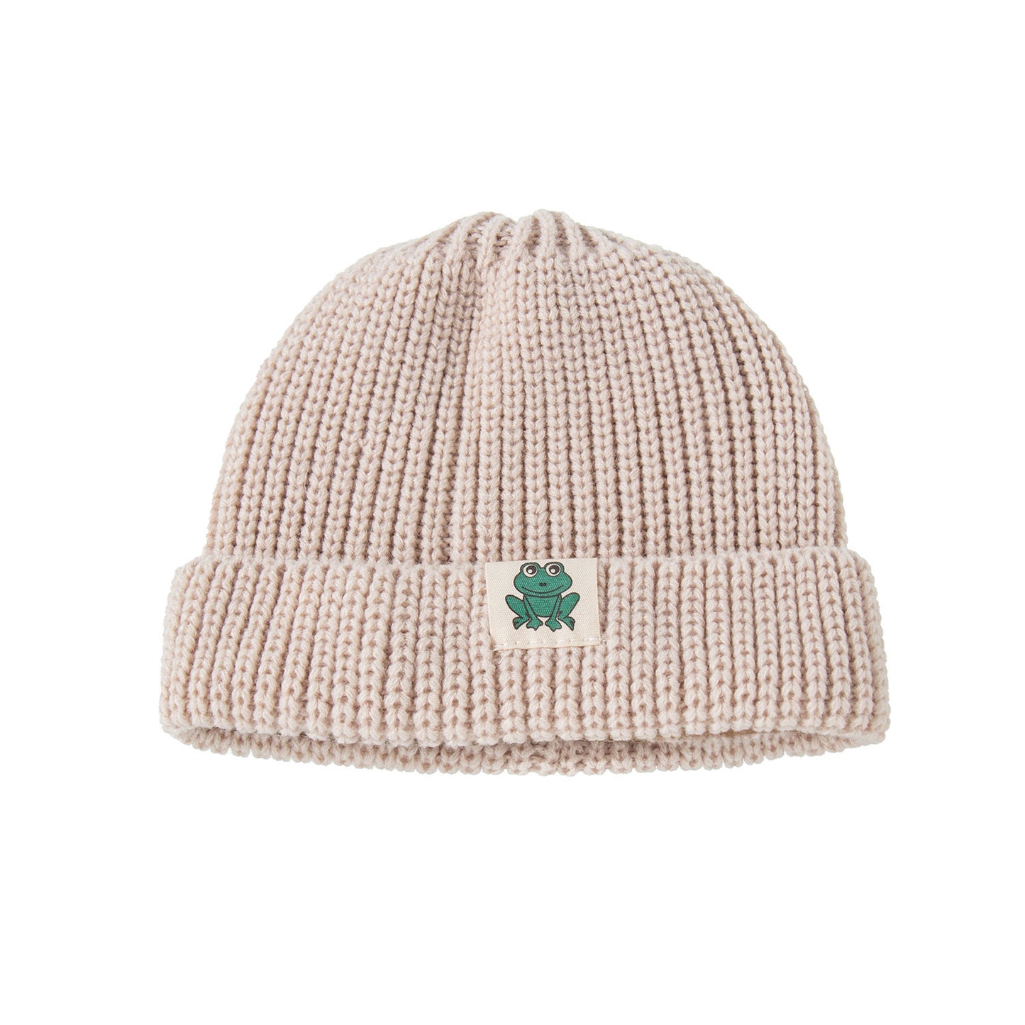 All-Season Warmth: Multicolor Frog Cloth Label Knitted Woolen Hat (Unisex).