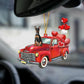 Sleeping Angel Dog Car Pendant, Cute Acrylic Hanging Ornament for Cars, Doors & Home Decoration