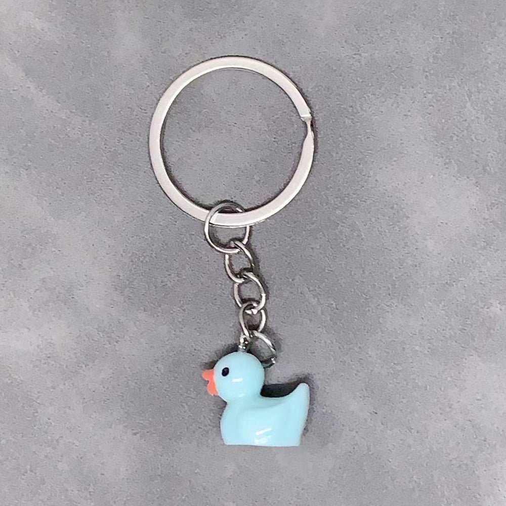 Charming & Simple: Resin Small Yellow Duck Keychain Pendant (Multi-Color Options).