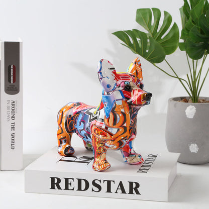 Creative Corgi Resin Ornament, Modern Minimalist Dog Decor for Living Room & Desktop
