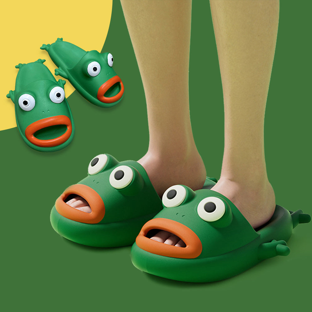 All-Day Comfort: Cute Frog EVA Soft Home, Beach, and Bathroom Slippers.