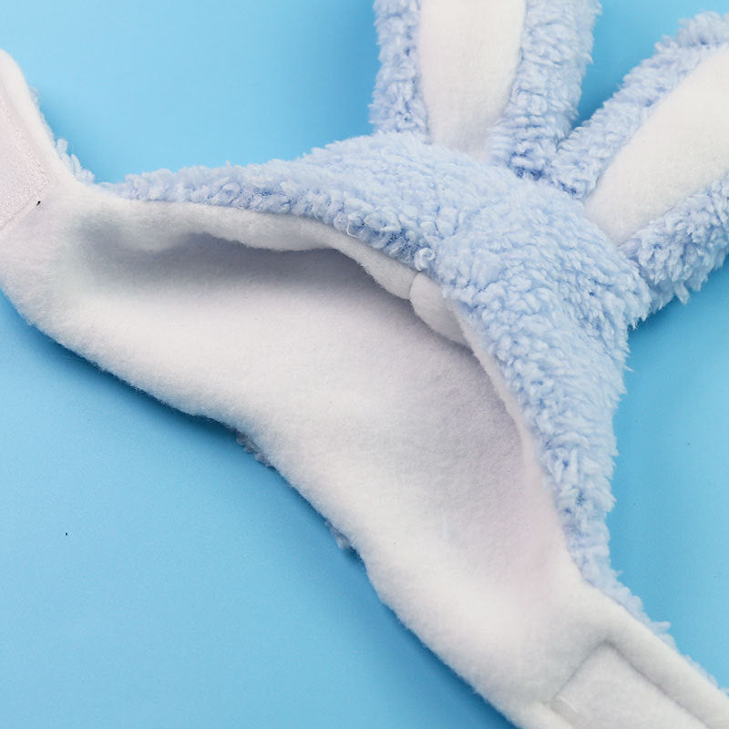 Cute Bunny Hat for Small & Medium Dogs and Cats, Plush Pet Headwear (Shu Cotton Velvet)