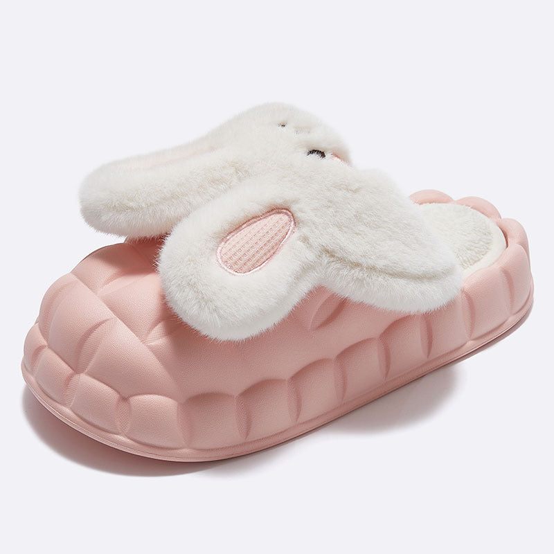 Cute Cartoon Bunny Couple Slippers, Removable & Washable Indoor Household Footwear