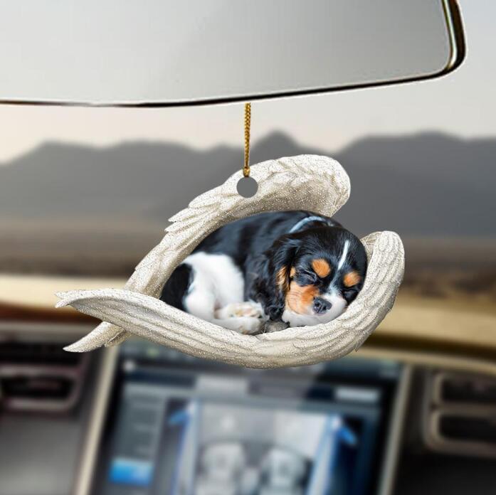 Sleeping Dog Angel Car Pendant, Acrylic Hanging Ornament for Cars, Doors & Home Decor