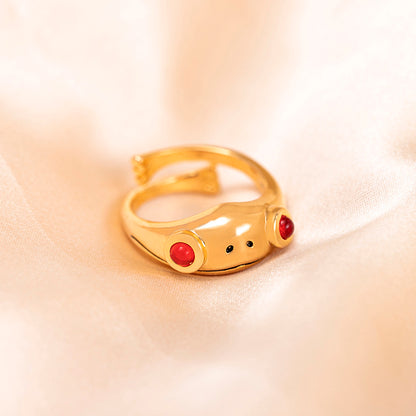 Street Style Statement: Hip Hop Frog Animal Open Ring (Unisex, Adjustable).