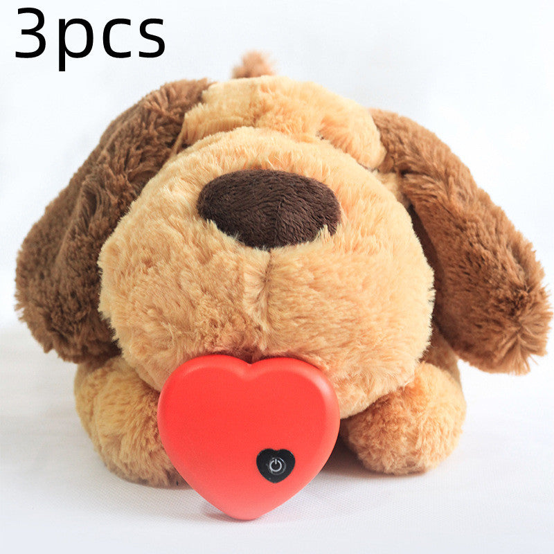 Heartbeat Plush Dog Toy, Interactive Comforting Sleep Companion for Pets (Built-In Heartbeat)