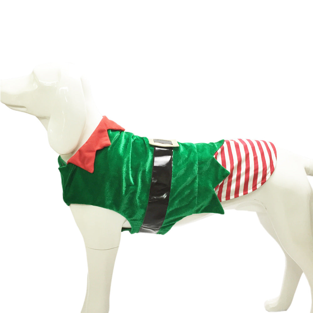 Fashion Christmas Clothes, Green Elf Pet Dog Christmas Costume