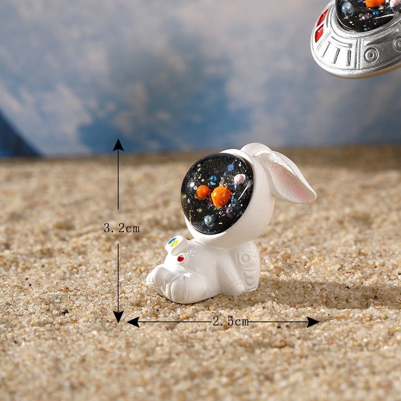 Cartoon Bunny Resin Ornament, Cute Decorative Figurine