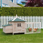 Wooden Chicken Coop – Pine Wood Hen House with Run, Nesting Box & Weather-Resistant Roof