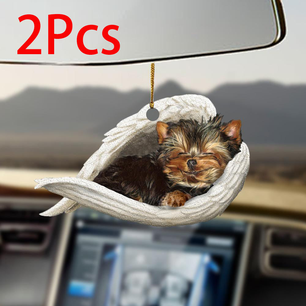 Sleeping Dog Angel Car Pendant, Acrylic Hanging Ornament for Cars, Doors & Home Decor