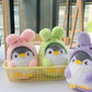 New Cute Penguin-to-Bunny Plush Pendant, 12cm Keychain & Handbag Charm for Teens