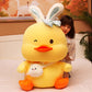 Costume Cuddles: Cute Rabbit Ear Duck Doll Plush Toy
