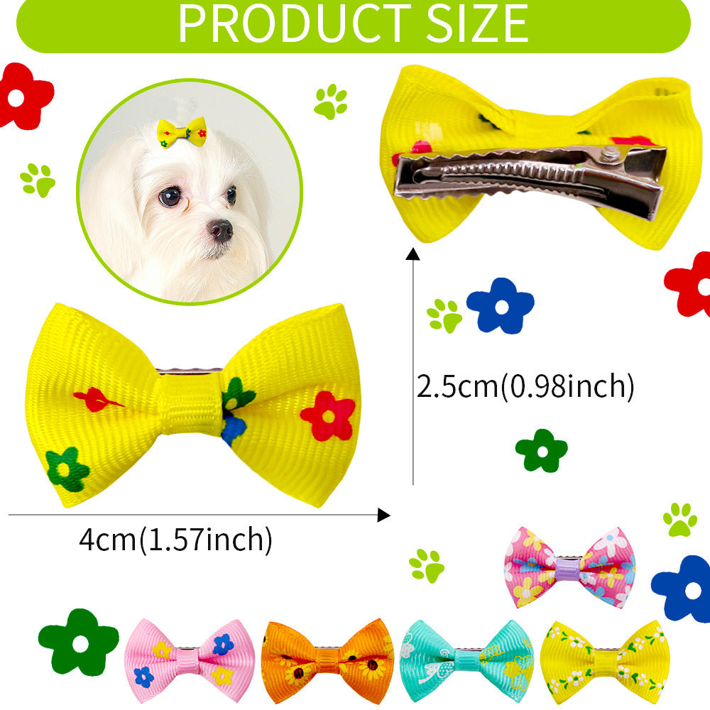 Pet Hairpin Bow Headflower, Cute Dog & Cat Headwear Ornaments (50 PCS Set)