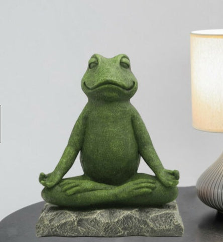 Find Inner Peace: Meditation Frog Resin Zen Animal Yoga Figurines.