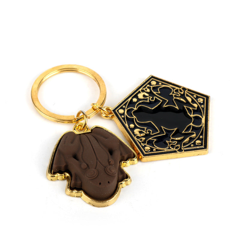 Wizardly Sweet: Chocolate Frog Hangtag Keychain of the Magic Academy.