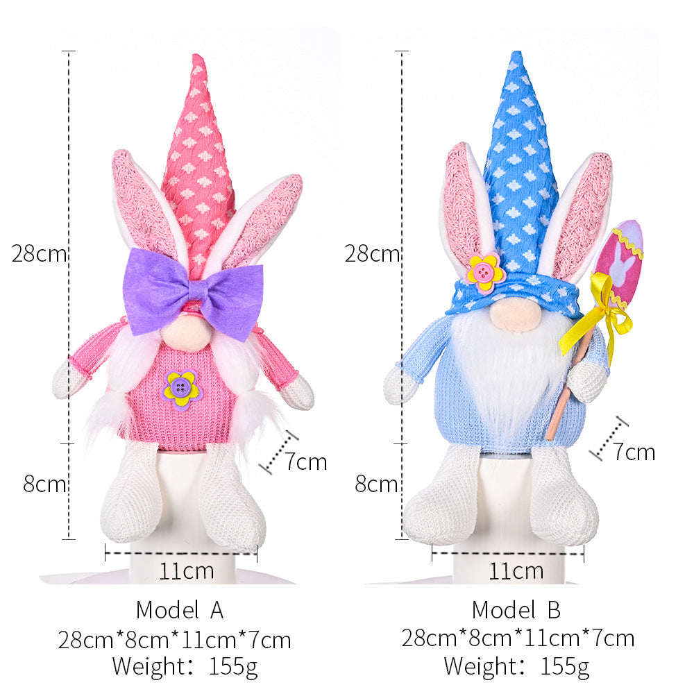 Creative Easter Bunny Doll Ornament, Fashion Simple Faceless Cloth Decoration (Male & Female)