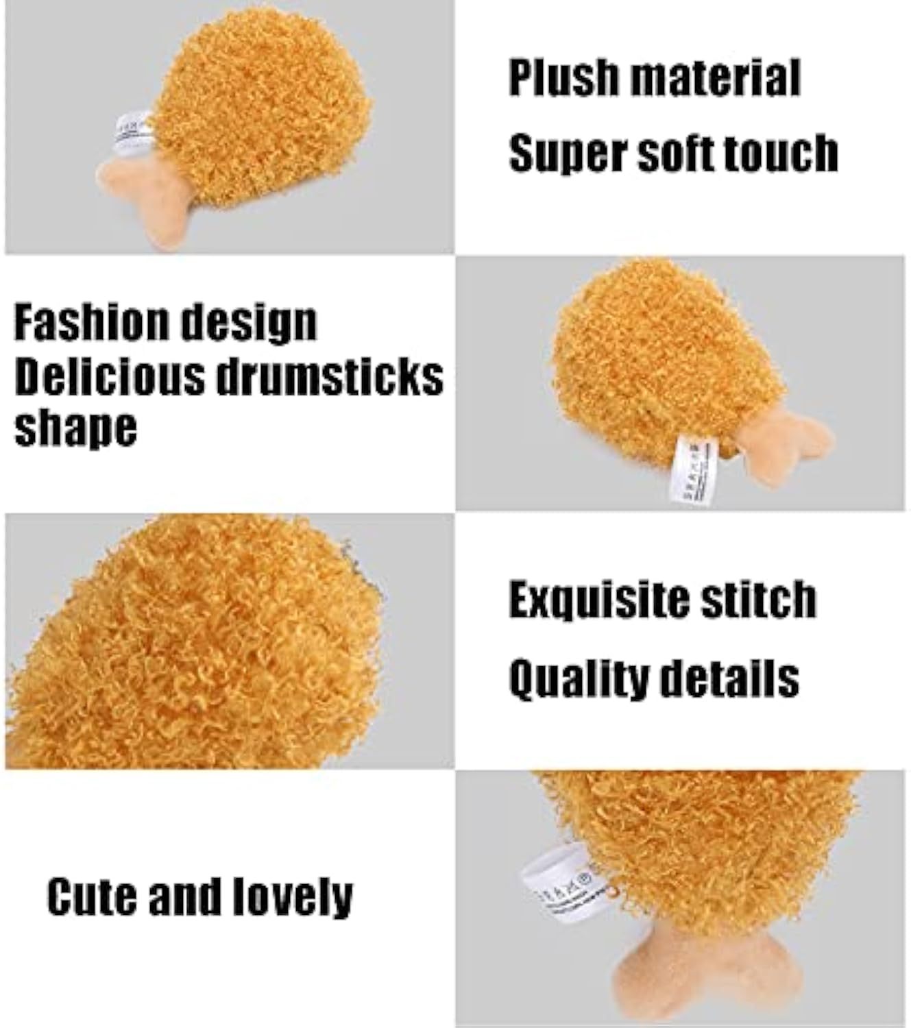 Durable Plush Chicken Drumstick Toy: Sounding, Food-Shaped Pet Chew Toy for Training & Entertainment.