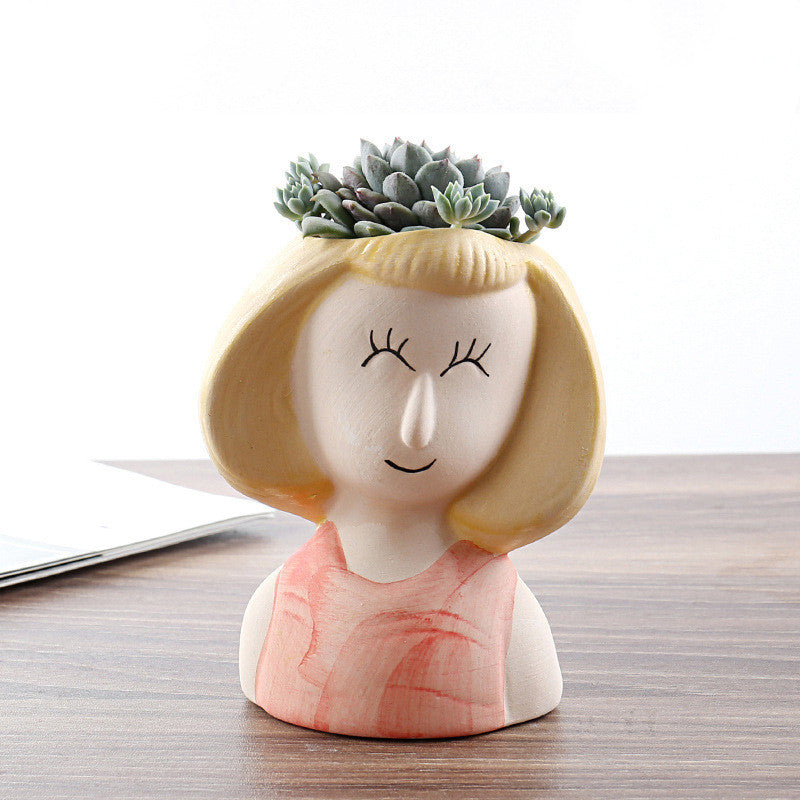 White Ceramic Animal Ornament with Tray, Dog, Cat & Hippo Decorative Planter (Small)