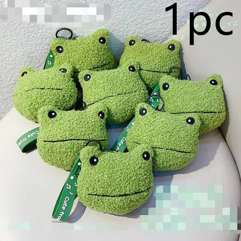 Ultra-Soft Green Frog Plush Keychain Pendant or Mini Wallet.