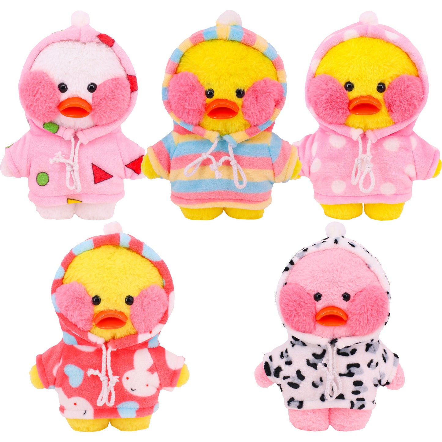 30cm Small Yellow Duck Plush Clothes – Cute Jumpsuit Doll Outfit (Clothes Only)
