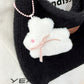 Fashion Cartoon Plush Bunny Doll, Cute Hand-Woven Pendant Ornament